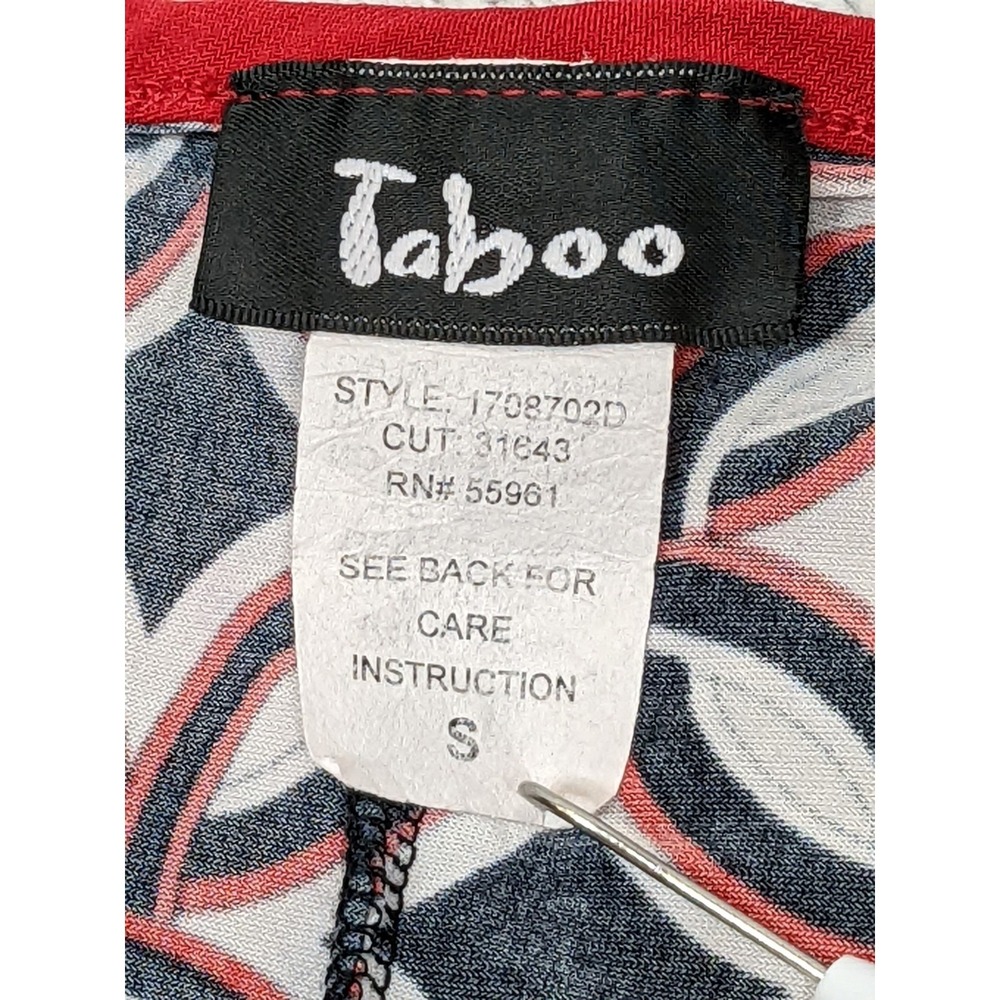 Taboo Vintage Mini Dress Made in USA Small Red Black Geometric‎ Gothic Emo Y2K - Picture 7 of 16